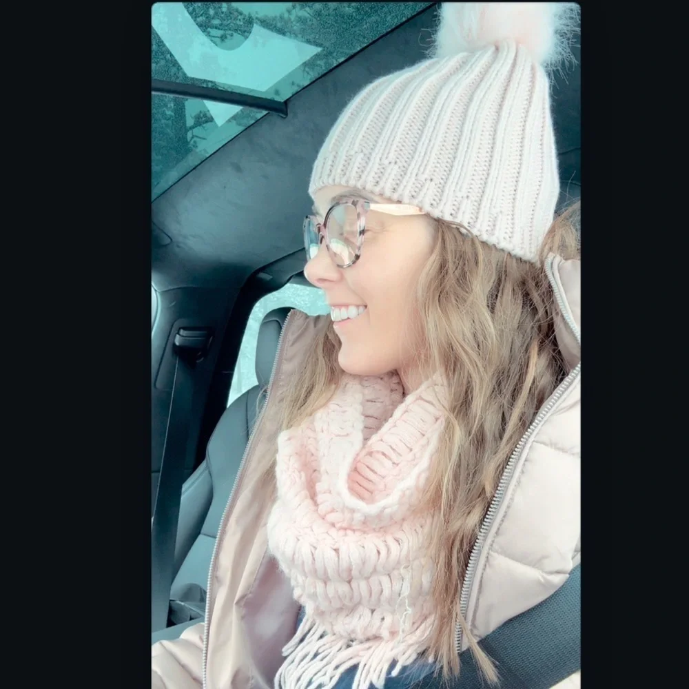 Elegant Pink Knit Scarf